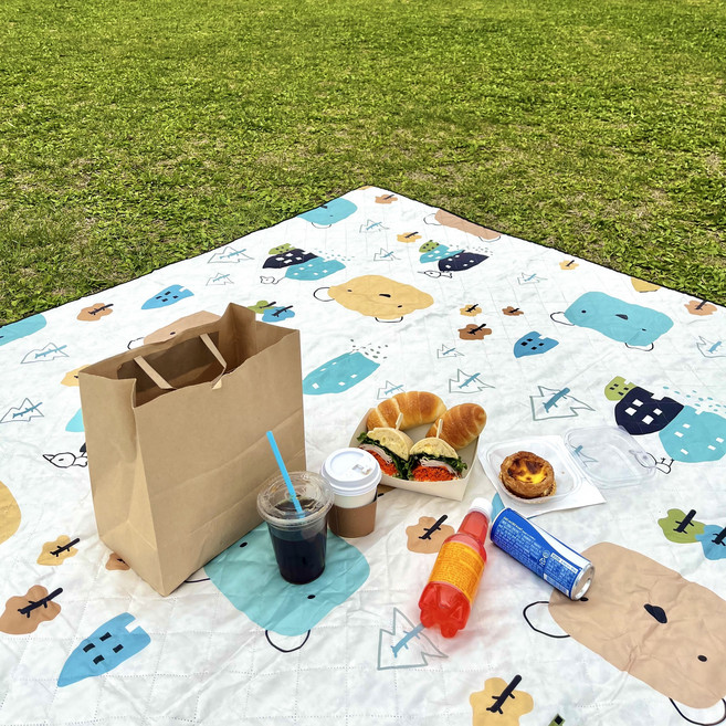 코지엘 방수 캠핑 접이식 돗자리, 아이보리