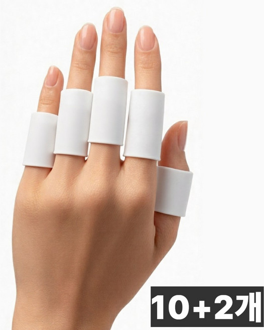코메르시 고탄력 실리콘 손가락 마디 밴드, 12개, 화이트