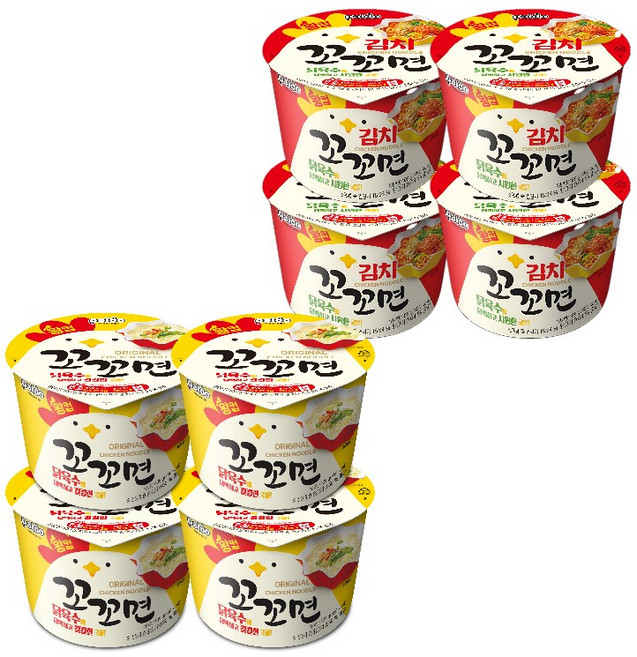 김치 꼬꼬면 왕컵105g X4개+꼬꼬면 왕컵105g X4개, 8개, 105g
