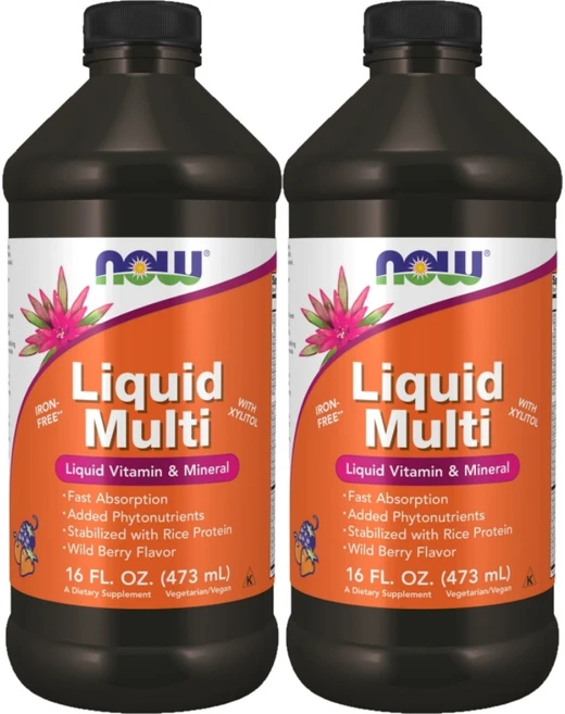 나우푸드 고흡수 리퀴드 멀티 종합비타민 액상 액체 와일드베리맛, 473ml, 2개 - 쿠팡