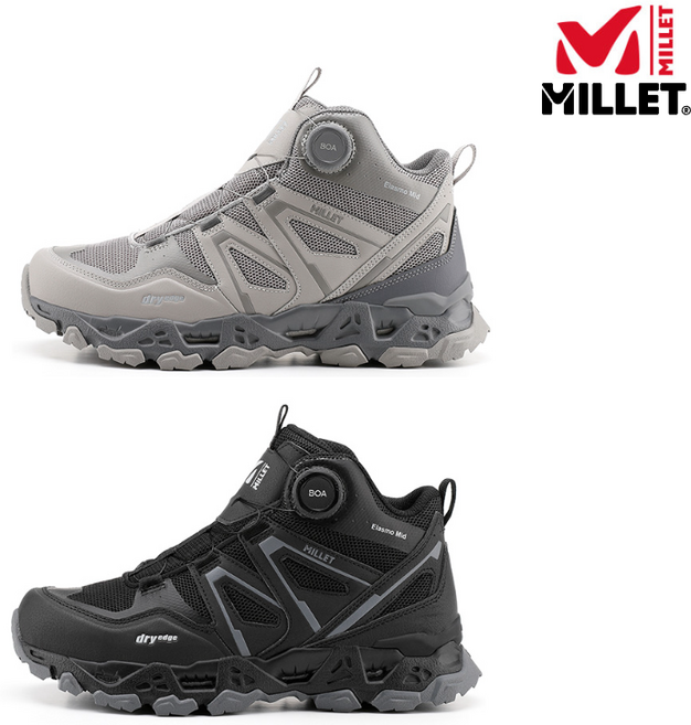 밀레 [사계절] 남여 공용 최적화된 그립으로 접지력이 뛰어나고 밀레만의 기술력이 집약된 자체 개발원단을 사용한 방수 등산화