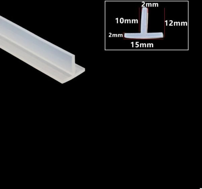 주방 틈새 커버 곰팡이 가스레인지 가드 방수 싱크대 틈 막이 실리콘 테이프 T형 씰링 스트립 자동차 고무 도장 내유성 얼룩 방지 스토브 갭 블랙 화이트 투명 1 m 2 3m, T-25, 1개