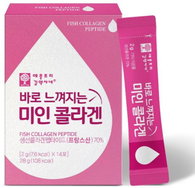 애플트리김약사네 바로 느껴지는 미인 콜라겐, 28g, 1개