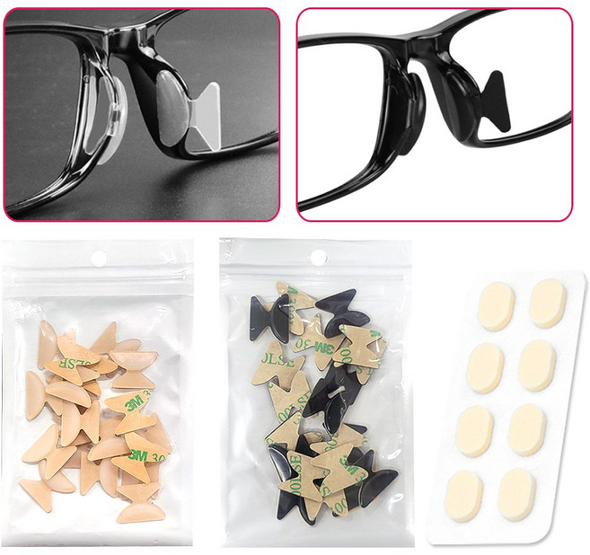 안경 코받침 콧대 패드 뿔테 선글라스 스포츠 고글 패션 실리콘 접착식 스펀지 고정 코패드