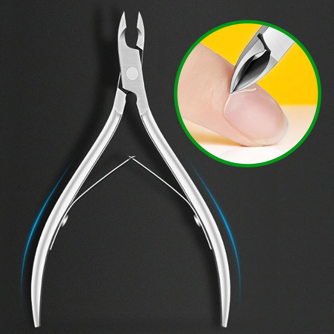 픽커리 스테인리스 휴대용 전문가용 손톱 큐티클 셀프 네일 니퍼, 1개, 실버