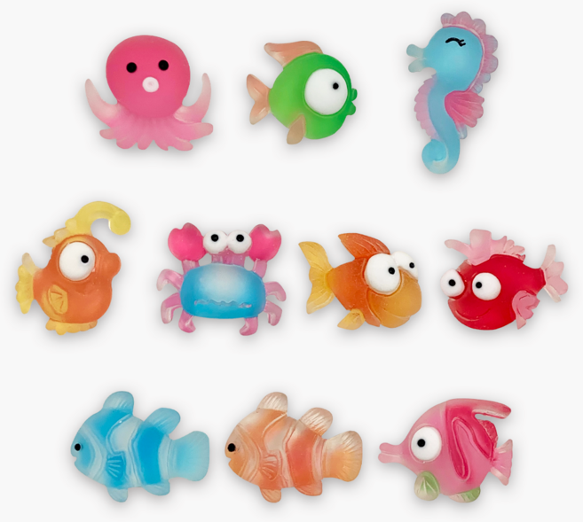 대용량 바다 속 친구들 ver2 데코파츠 10종 50개입 도매 데코덴 꾸미기 재료 부자재