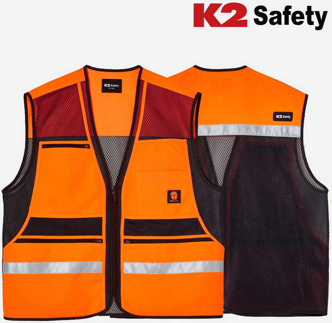 케이투세이프티 작업복조끼 베스트 VE-A3601 오렌지색
