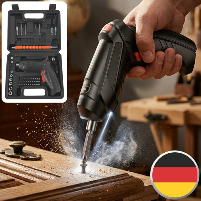 루이온 최신형 C타입 전동 드라이버 3.7V 가정용 공구세트, 1세트, 본체+공구(46p)