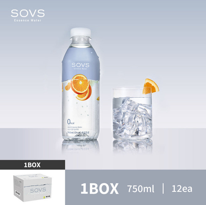 SOVS Essence Water 오렌지엘더플라워 1BOX, 12개, 750ml