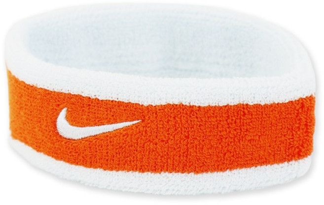 나이키 스우시 헤어밴드 1P, 오렌지 + 화이트, 1개