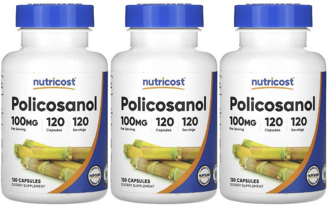 뉴트리코스트 폴리코사놀 100mg 120캡슐 Nutricost 3병, 120정