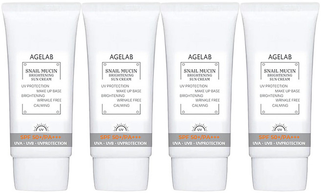 에이지랩 스네일 뮤신 브라이트닝 선크림 SPF 50+ / PA+++, 4개, 70ml