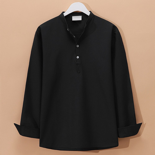 후앙스 남성용 데일리 스탠다드 옥스포드 헨리넥 긴팔 셔츠 GZCP-4922