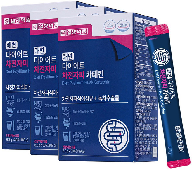 일양약품 쾌변 다이어트 차전자피 카테킨, 3개, 30회분