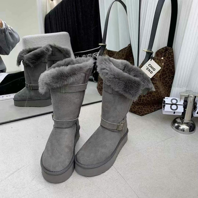 女士絨毛厚底雪靴