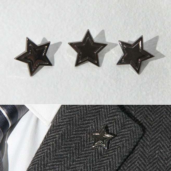 [아재리노] 흑별 배지 브로치 정장 뱃지