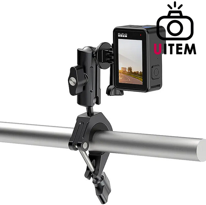 울란지 CM025 자전거 오토바이용 액션캠 스마트폰 핸들바 클램프 마운트 C018GBB1, 1개