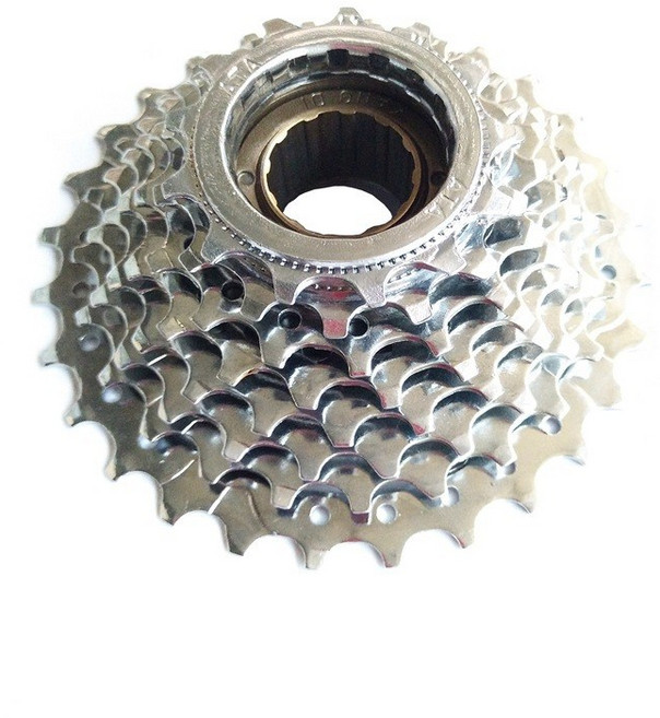 單車鎖牙式飛輪 旋轉式, 8S 13-28T, 黑色/銀色