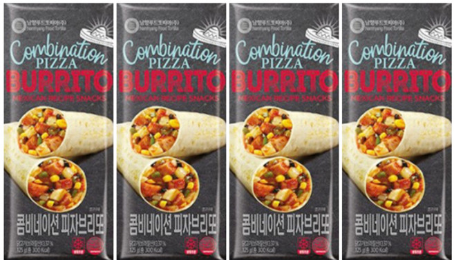 남향푸드 또띠아 브리또 콤피네이션 피자 125g x 4개