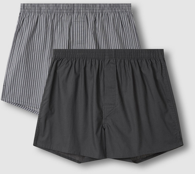 [JAJU/자주] 남 40수 코튼 트렁크 팬티 2매_딥차콜