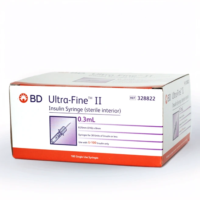 BD 인슐린 주사기 BD울트라파인ll 31G 8mm 0.3ml, 100개 - 쿠팡