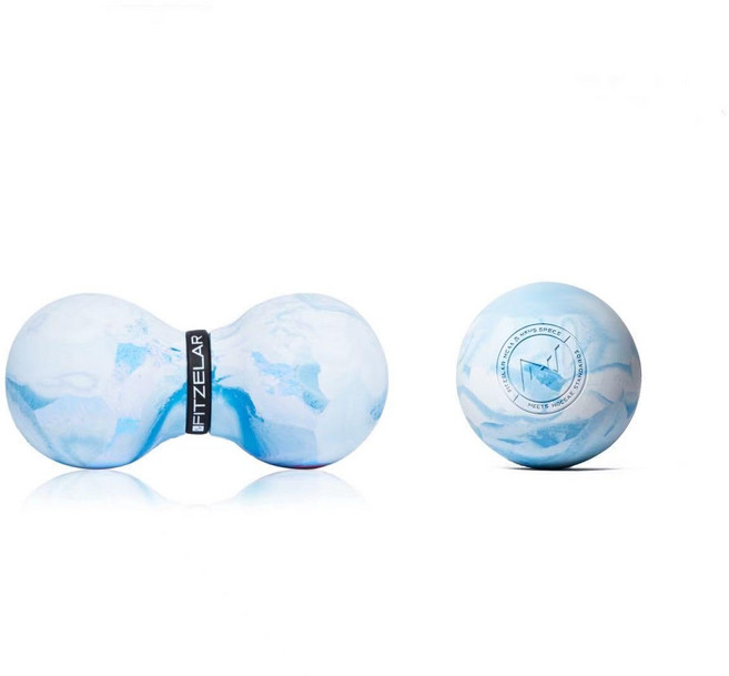 ANTIFLOW 마사지볼 땅콩볼 지압볼 발바닥 스트레칭 천연고무, 파란색, 2개