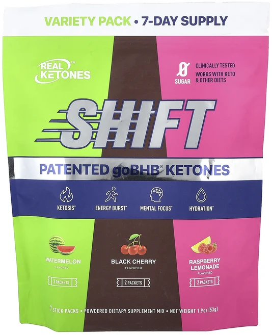 신상할인판매 Real Ketones Shift 버라이어티 팩 수박 블랙 체리 라즈베리 레모네이드 스틱 팩 7개 53g(1.9oz) 최저가격, RealKetonesShift버라이어티팩수박블랙체리라즈, 53g - 쿠팡