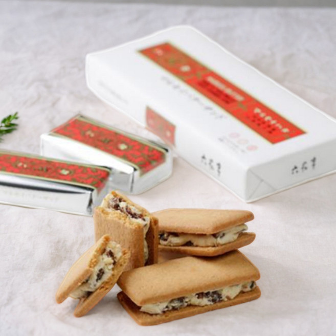 일본 롯카테이 마루세이 버터 샌드 크림 화이트 초콜릿 과자 쿠키 5개입, 15개