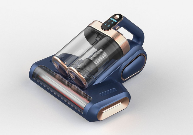 雙塵杯滾刷除蟎儀拍打家用牀上吸塵器大吸力紫光殺菌機除蟎機, 中文包裝, 灰藍色