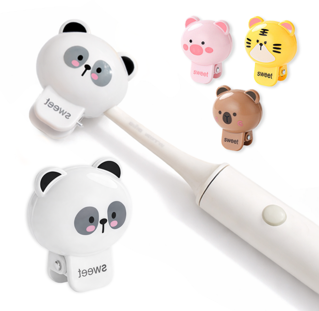 여행용 휴대용 칫솔 보호 커버 동물 캡 위생 케이스, 1개, 판다