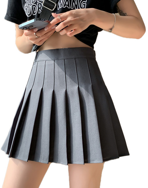 핑크셀럽 여성 하이웨스트 A라인 지퍼 플리츠 스커트 테니스 골프 치마