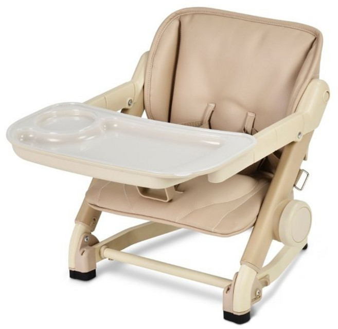 Unilove Feed Me 攜帶式寶寶餐椅, 椅身+椅墊（皮革墊-奶茶色）