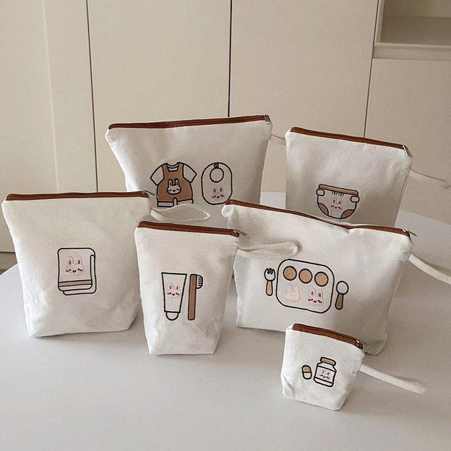 시월에인절 어린이집 준비물 방수 유치원 파우치, 토끼