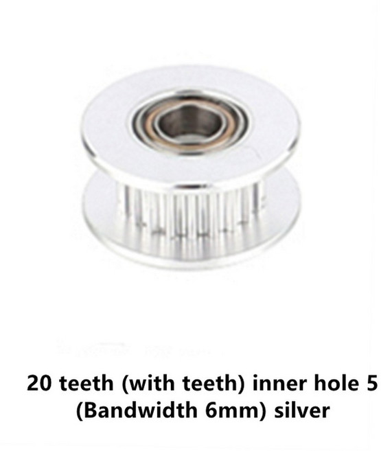 GT2 아이들러 타이밍 풀리 3D 프린터 부품 벨트 6mm 10mm 용 베어링이있는 3mm 또는 5mm 보어가있는 16 20, 20T t th H5 6mm SR