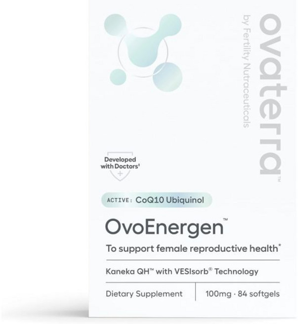 Ovaterra 오보에너젠 유비퀴놀 코큐텐 100mg 소프트젤 여성의 생식 건강과 난자 건강을 지원하는 보충제 카네카 QH와 VESIsorb® 기술이 포함된 생식력 증진제 8, 1개