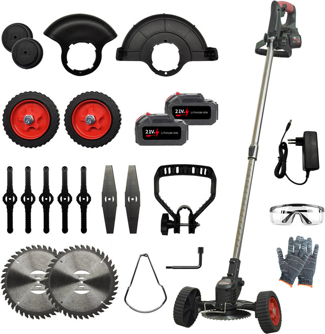 VoltMate 독일의 과학과 기술 21V 고성능다목적예초기 바퀴식/핸드예초기 무선충전식리튬전기예초기 배터리 2개 세트, 1세트