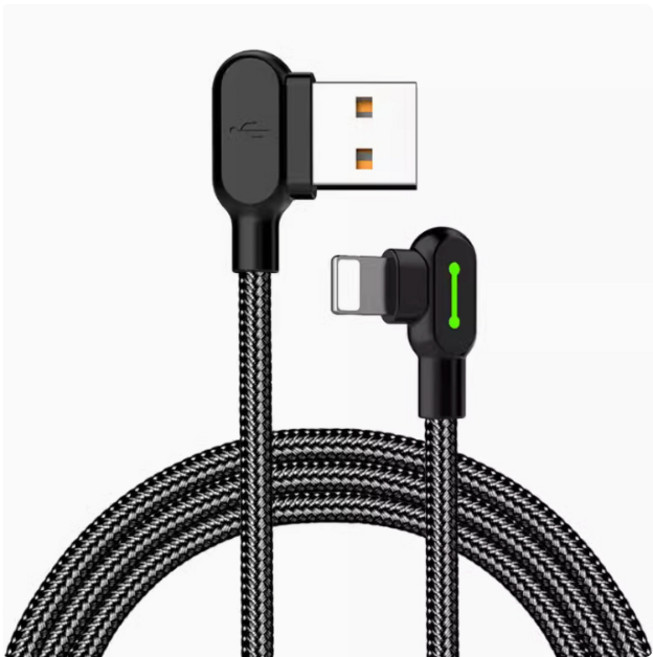 Mcdodo L型充電線 3A 適用於iPhone, 1個, USB+L款1.2M適用蘋果6-14, 1.2m