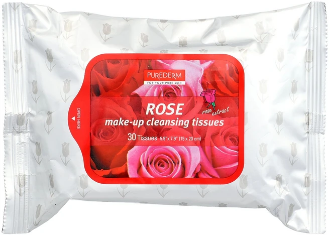 Purederm 메이크업 클렌징 티슈 로즈 티슈 30개 Purederm (퓨어덤), Purederm, 메이크업 클렌징 티슈, 로즈, 티슈, 1 - 쿠팡