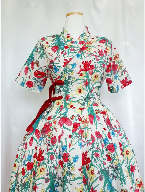 부케 꽃바구니 철릭 원피스 생활한복 개량한복 사이즈 추가 가능 빅사이즈 [이리스]