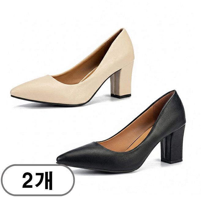 차쿠 1+1 스틸레토 펌프스 여성힐 7cm