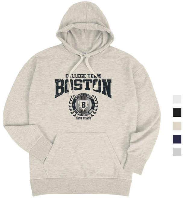 보스톤 오버핏 남여공용 후드티 5컬러