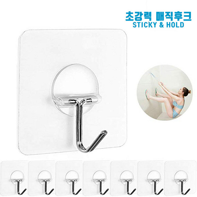 스티키앤홀드 강력한 매직후크 접착 흡착 후크 걸이, 1개