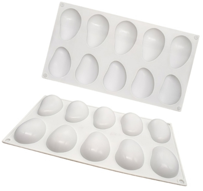 무스 케이크 페이스트리 디저트와 초콜릿을 만들기 위한 창의적인 망고 모양 틀, 10 consecutive