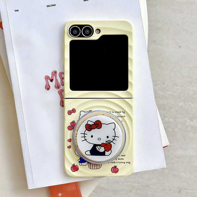 아펙시움 휴대폰케이스 갤럭시 z플립7 z플립5 z플립6 맥세이프 낙상 방지 핸드폰케이스 고양이 사과