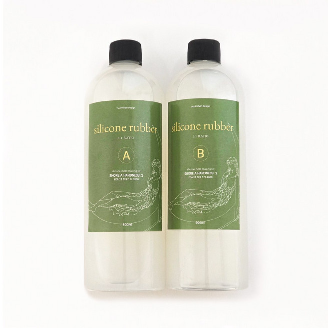 FDA 유의미한 실리콘 몰드용 경도 2 부가형 반투명 1kg 실리콘몰드 만들기, 1개, 1000ml