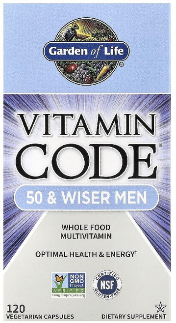 가든 오브 라이프 50세 남성 비타민 A C D E 티아민 니아신 비오틴 120정 1개