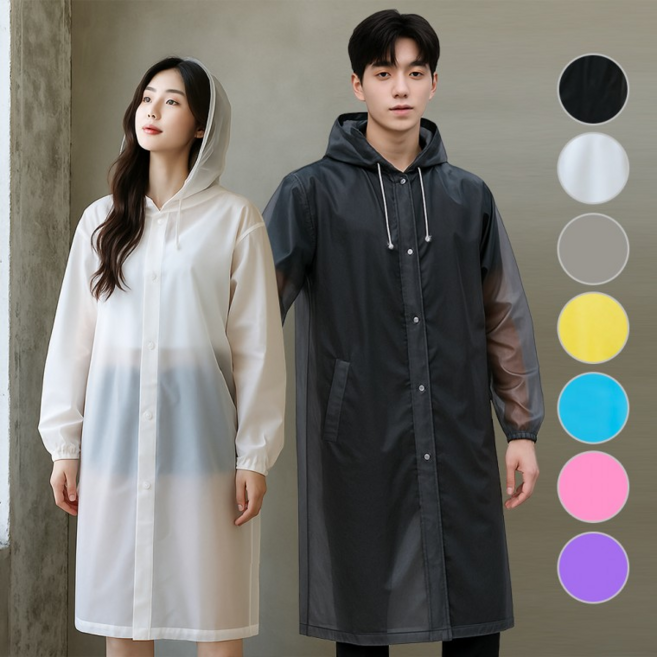 장마대비 고급 EVA 다회용 남자 여자 등산 산책 캠핑 골프 우비/레인코트