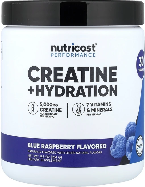 뉴트리코스트 Nutricost 운동 능력 크레아틴 + 수분 보충 블루 라즈베리 261g9.3oz126496원산지:기타, 261g, 1개 - 쿠팡