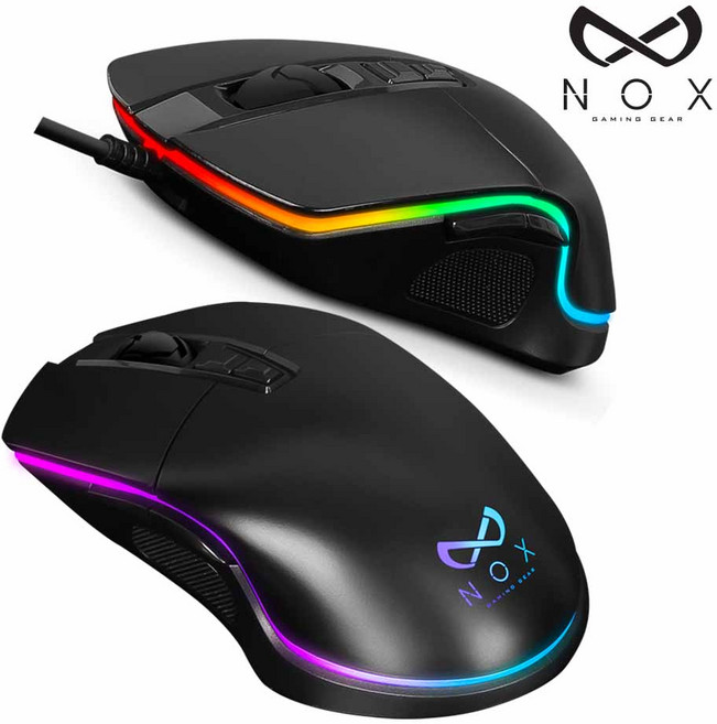 녹스게이밍기어 LED 게이밍 유선 마우스, NX-M1, 블랙