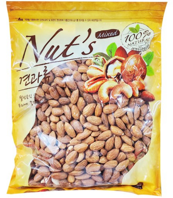 햇 볶음아몬드 1kg 대용량 지퍼백, 1개
